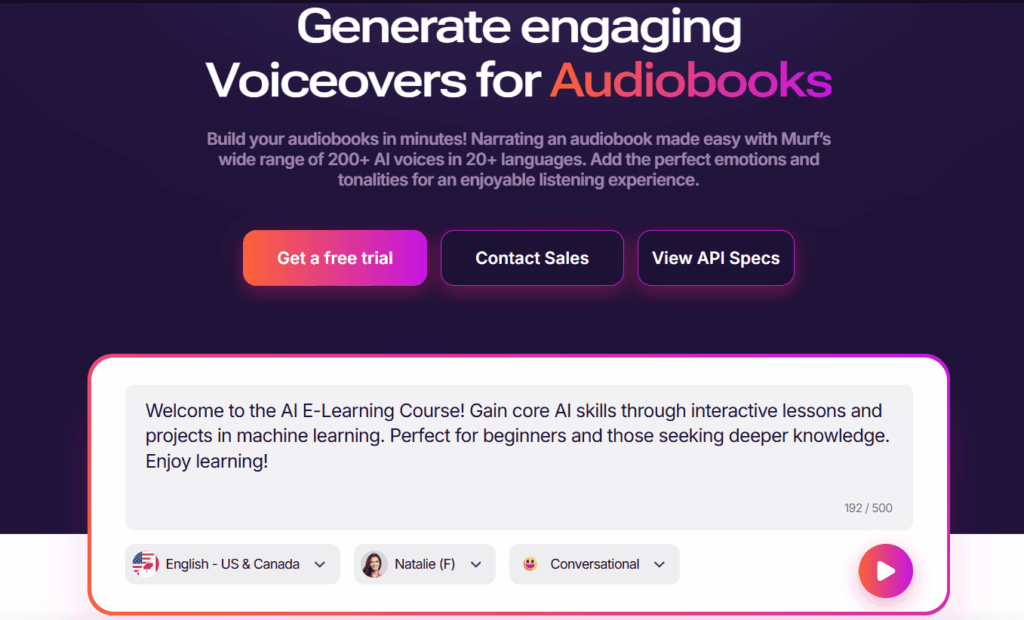 Convert eBook to Audiobook with Murf