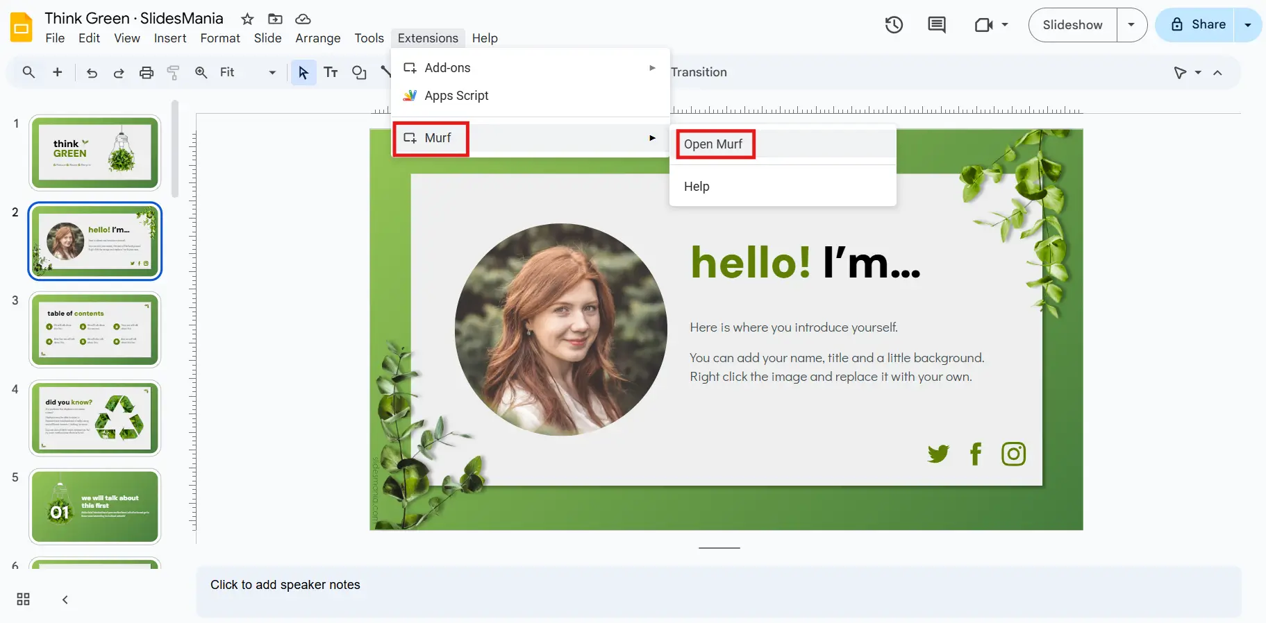 Step 2 - Open New Presentation